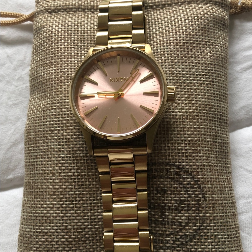 Nixon Women's Gold and Pink Watch